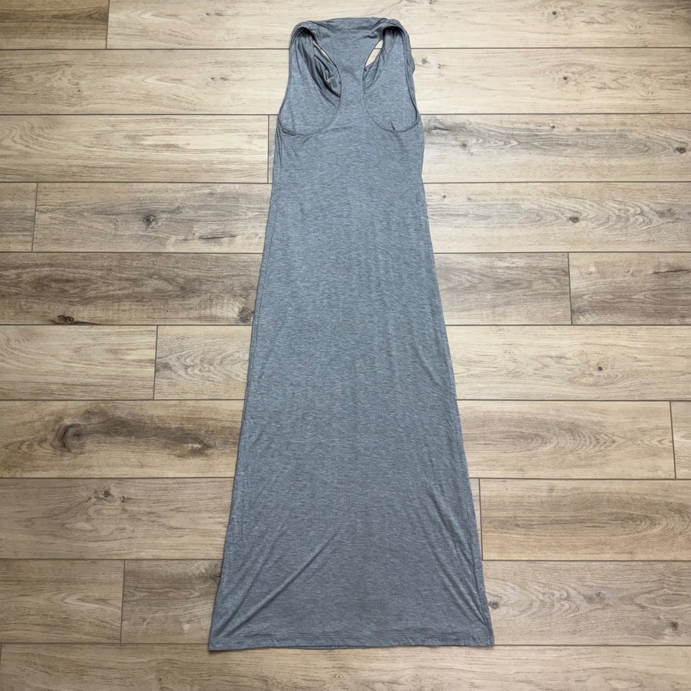 Helmut Lang Grey Cowl Neck Racerback Micro Modal Maxi Dress Womens Large USA - Picture 9 of 10